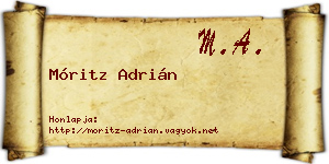 Móritz Adrián névjegykártya